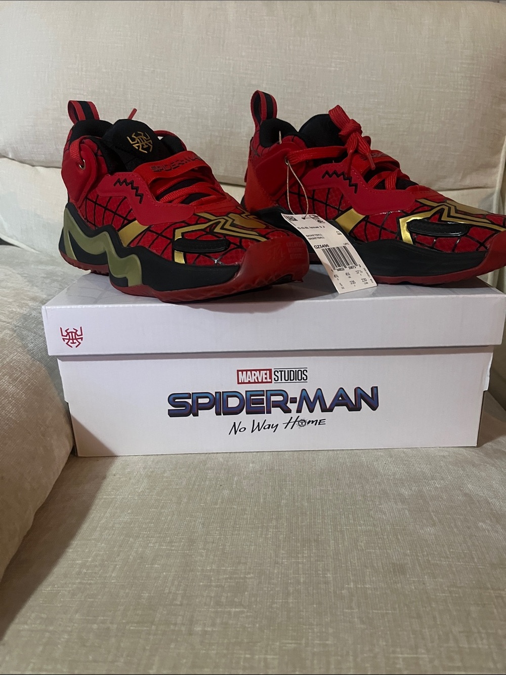 adidas Kids Spider-Man Red Black Gold Sneakers